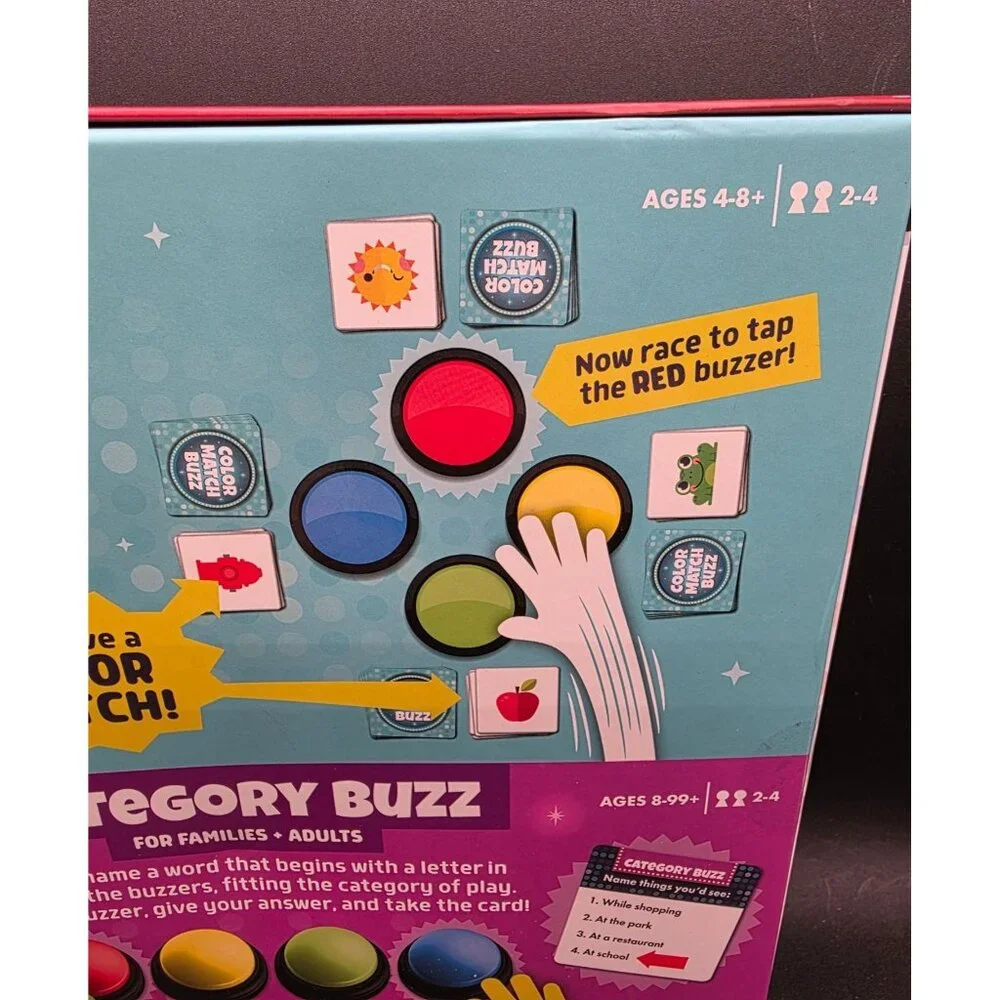 Family Game Show Buzzers 2-Game Set For Kids & Adults Includes 4 Buzzers Ages 4+